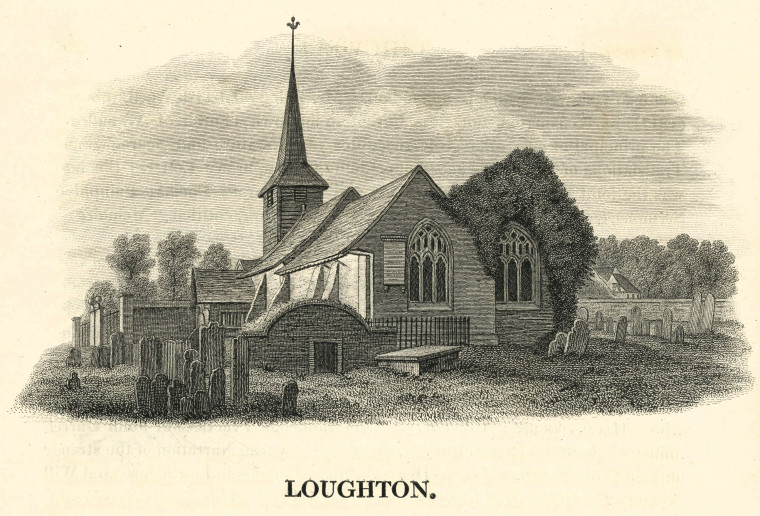 Loughton Church Ogborne 1817 Copyright: Elizabeth Ogborne History of Essex 1817