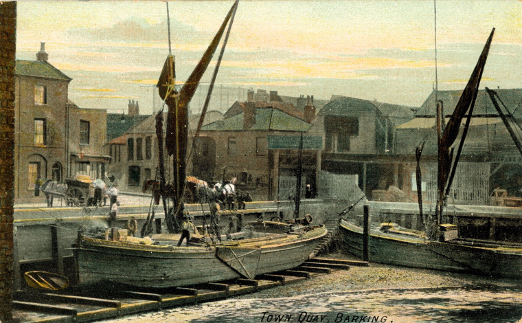 Barking Town Quay Post Card postmarked 1912 Copyright: William George