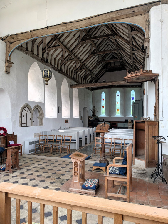 Tilty Church Looking west from Communion Rail 17 June 2025 Copyright: William George
