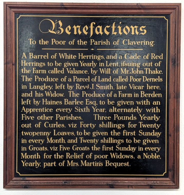 Clavering Church Benefactions Board 5 August 2025 Copyright: William George