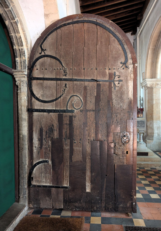 Castle Hedingham Church South Door with repairs 8 August 2025 Copyright: William George