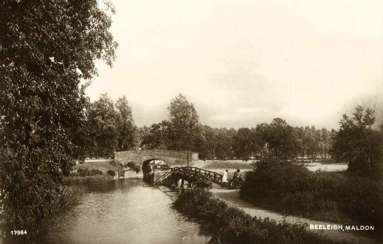 Beeleigh Maldon River with two bridges post card Copyright: Post Card
