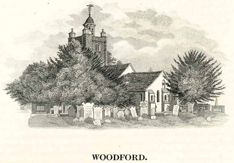 Woodford Church Ogborne 1817 Copyright: Elizabeth Ogborne History of Essex 1817
