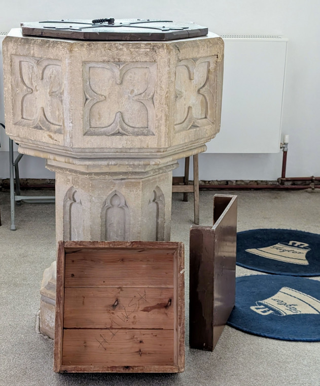 Gosfield Church Font 21 March 2025 Copyright: William George