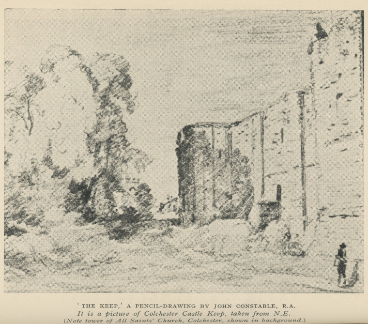 Colchester Keep Sketch John Constable Copyright: Essex Review Vol 52 1943 