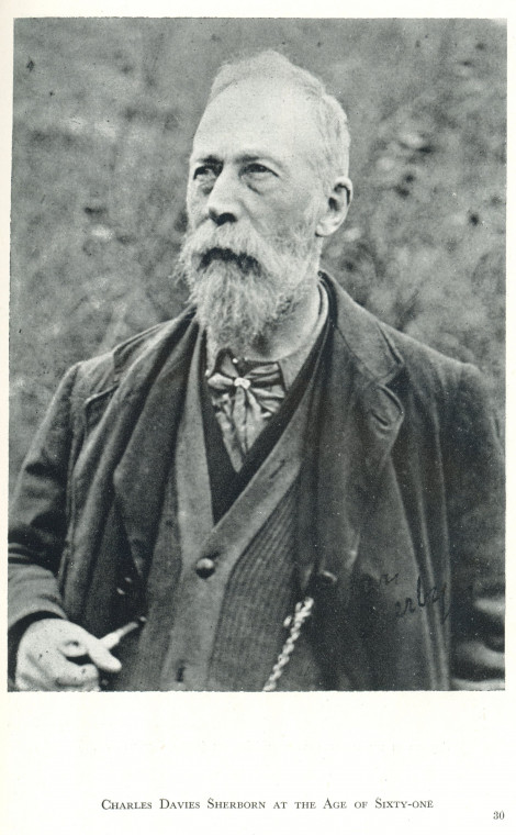 Charles Davies Sherborn 1861 to 1942 Bibliographer Aged 61 Copyright: J R Norman Squire 1944