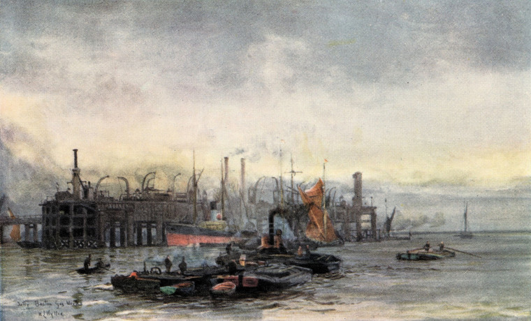 Becton Gas Works The Jetty 1905 Copyright: W L Wyllie London to the Nore 1905