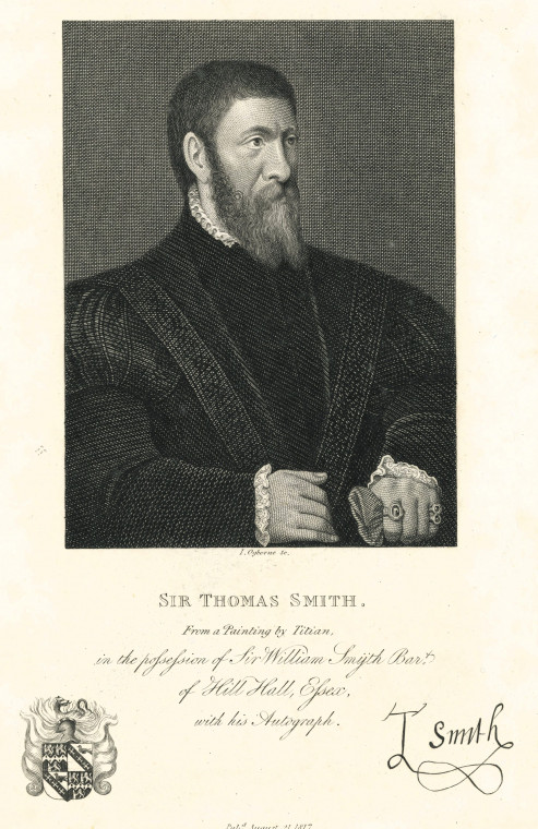 Thomas Smith 1513 to 1577 Politician Ogborne 1817 Copyright: Elizabeth Ogborne History of Essex 1817