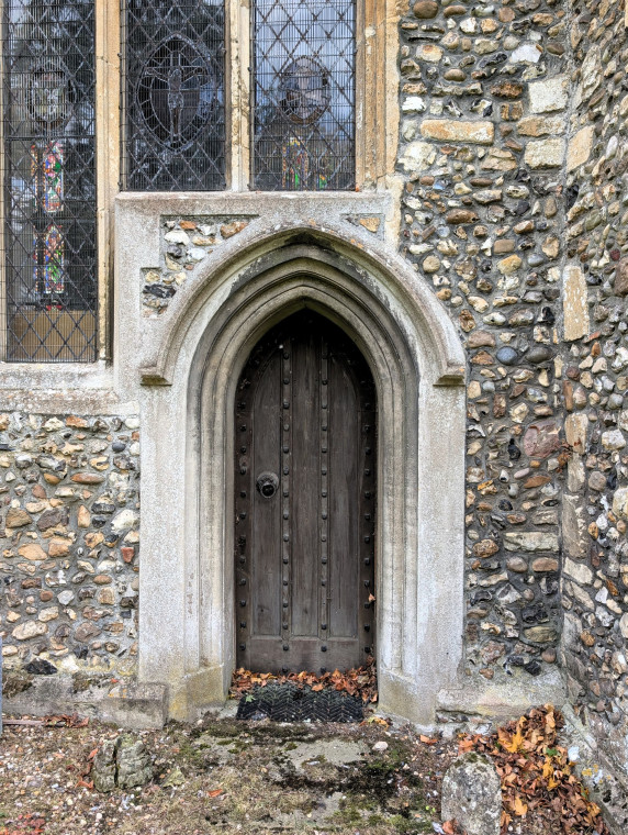 Bocking Church South Doorway and window tracery 7 October 2025 Copyright: William George