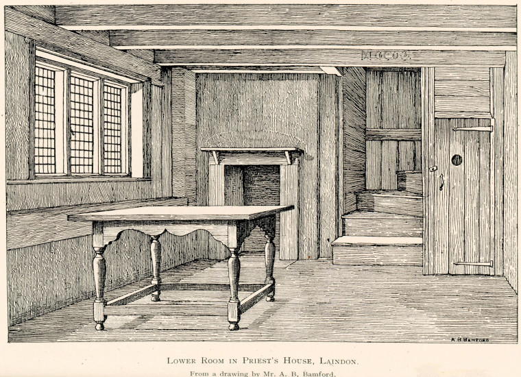 Laindon Priest House line drawing Bamford Copyright: A B Bamford