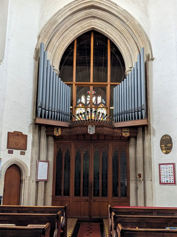 Bocking Church Interior Organ and Tower Arch 7 October 2025 Copyright: William George