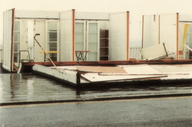 Southend Seafront Storm Damage Colour Post card Copyright: William George