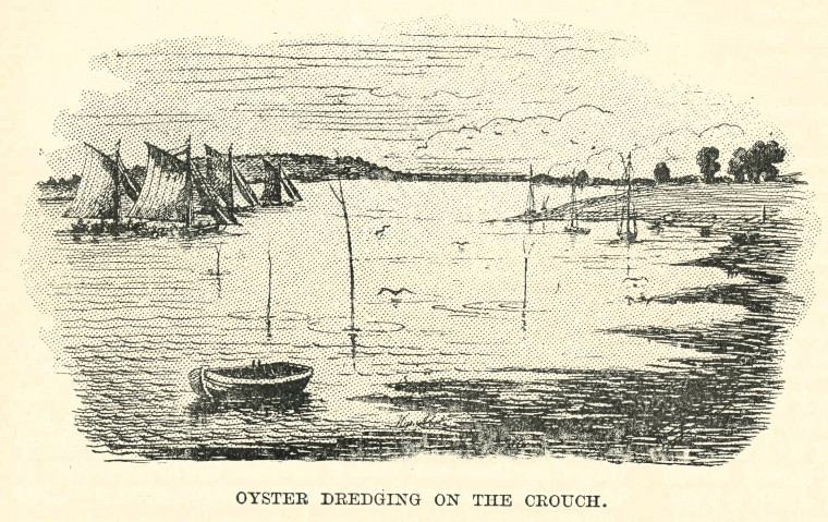 Crouch Oyster Dredging Essex  Holiday Lindley 1898 Copyright: Essex Holidays Lindley 1898
