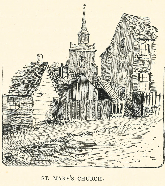 Maldon St Mary Church Barrett 1892 Copyright: C R B Barrett Essex Highways 1892