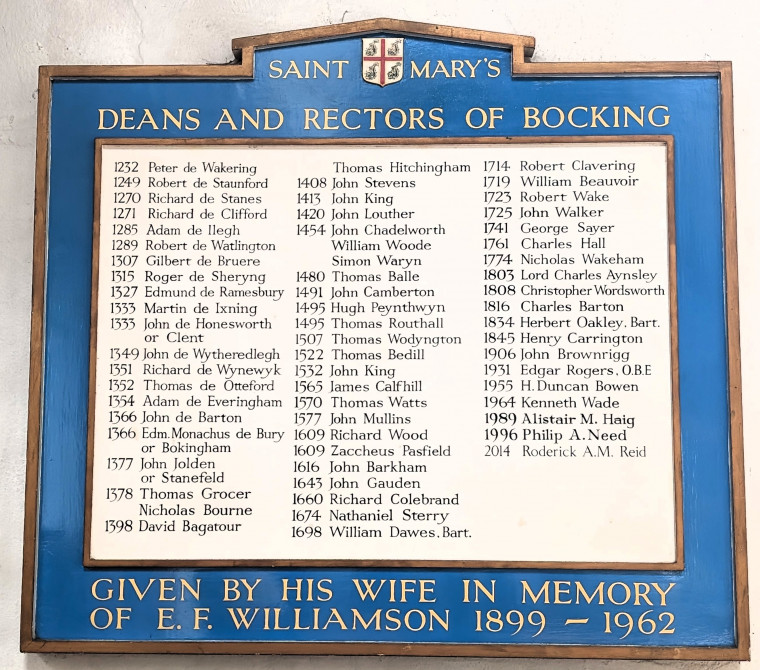 Bocking Church Interior War Deans and Rectors 7 October 2025 Copyright: William George