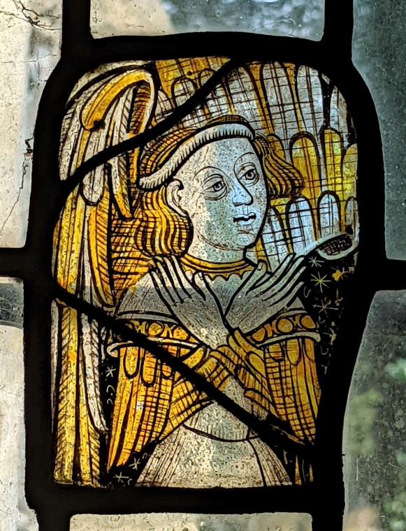Wendens Ambo Church Stained Glass Angel 7 August 2022 Copyright: William George