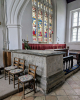 Gosfield Church Interior with chest tomb 31 March 2025