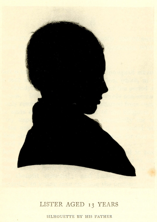 Joseph Lister 1827 to 1912  Aged 13 Copyright: Silhouette by his father in Godlee 1918