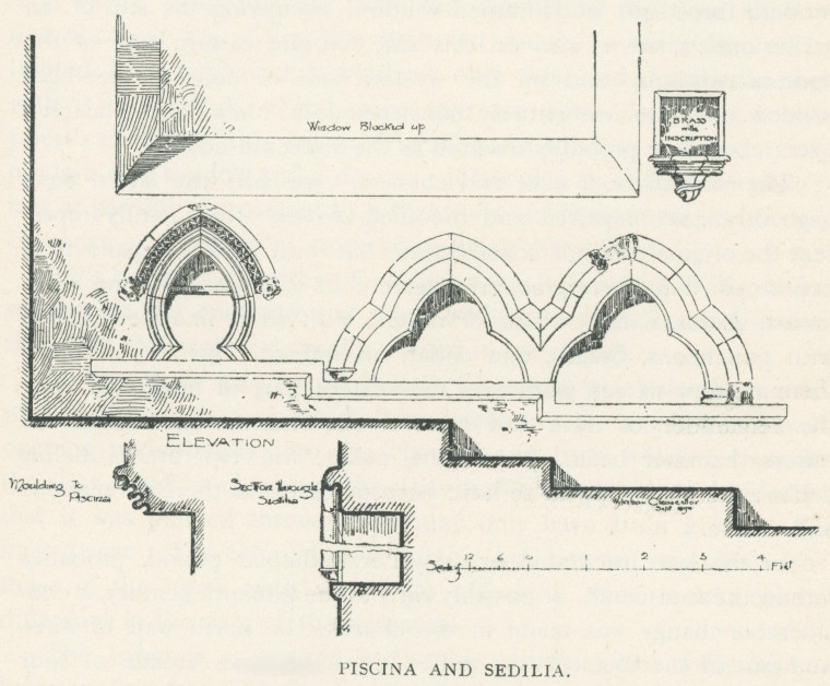 Rettendon Church Piscina and Sedilia Essex Review 1894 Copyright: Essex Review 1894