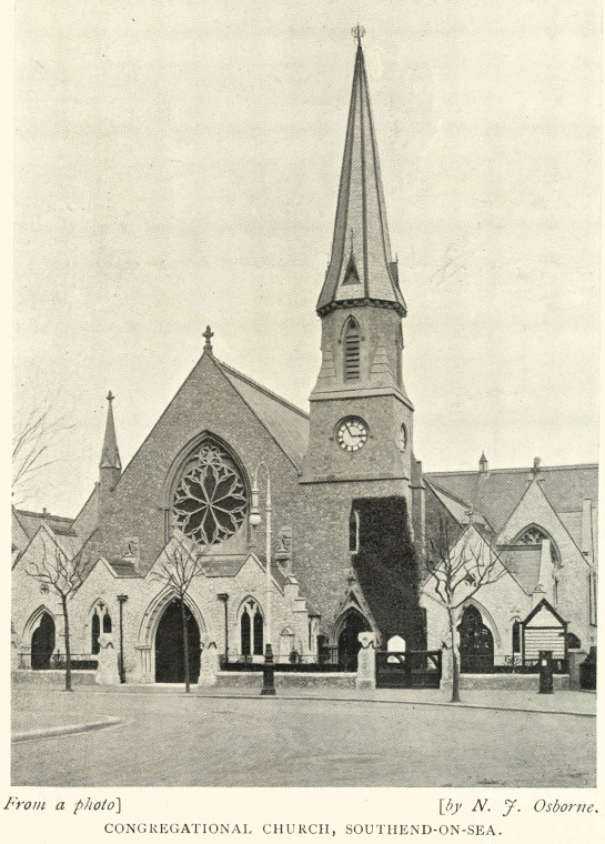 Southend Congregational Church N J Osborne 1910 Copyright: T Northcott Spurll Southend 1910