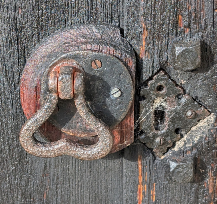 Bocking Church Door with iron pull taken on 7 October 2025 Copyright: William George