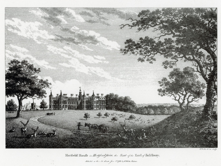 Hatfield House 1783 Reproduction Print Copyright: Print