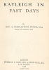 Raleigh in Past Days 1908 Title Page