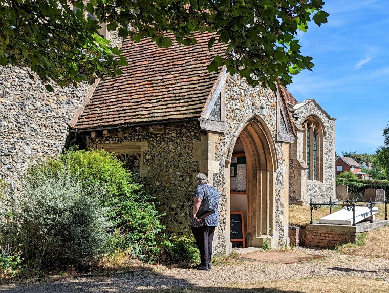 Wendens Ambo Church Porch from South East 7 August 2022 Copyright: William George
