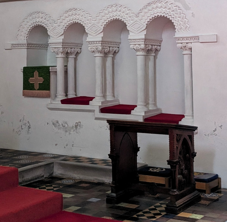 Castle Hedingham Church Sedilia and Reading Desk 8 August 2025 Copyright: William George