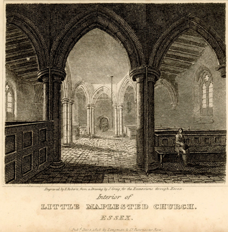 Little Maplestead Church Interior Excursions through Essex 1819 Copyright: William George