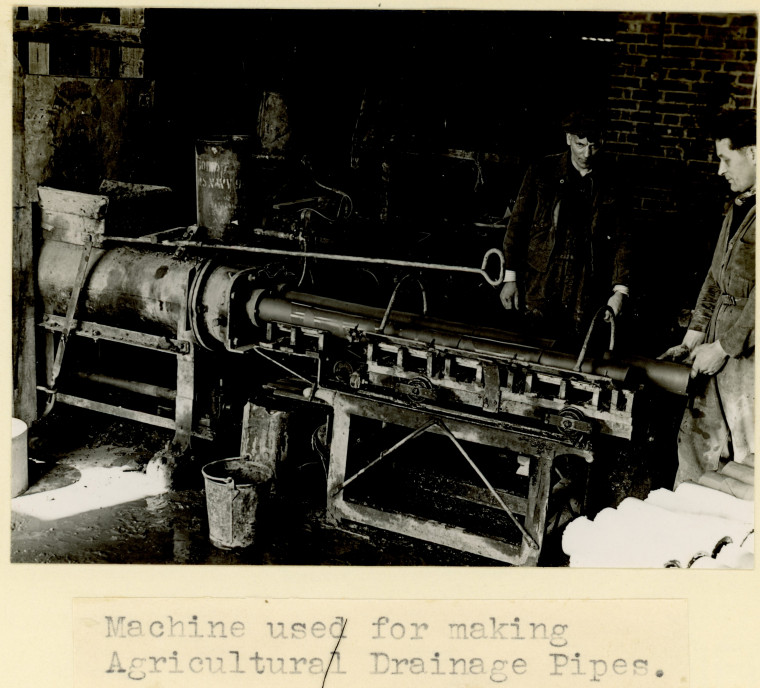 Woodham Mortimer Brick Works Pipe Making Machine1954 Copyright: W C Gurton Rural Crafts in Essex