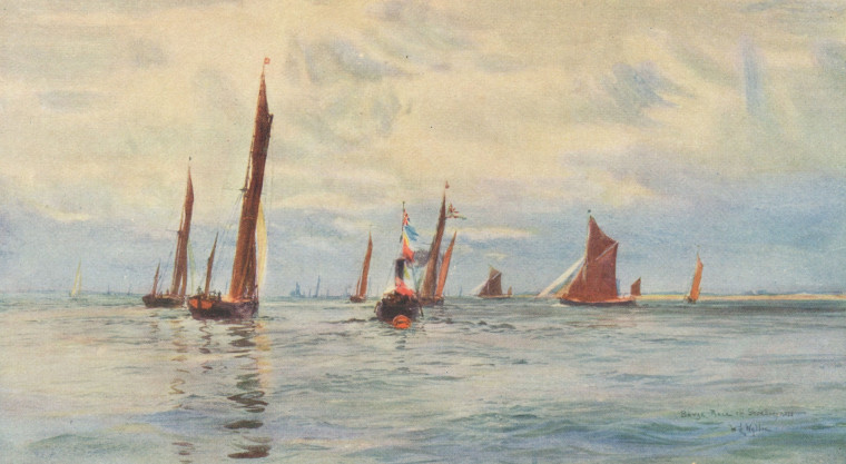 Shoeburyness Barge Race 1905 Copyright: W L Wyllie London to the Nore 1905