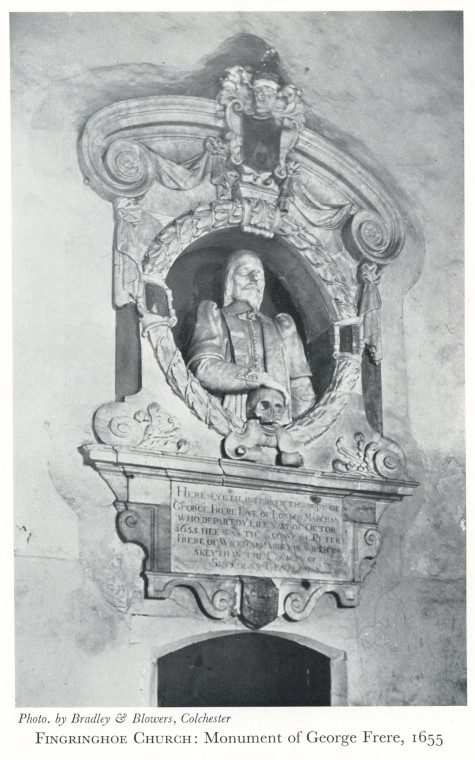 Fingringhoe Church George Frere Monument 1665 1938 Copyright: C Montagu Benton Church of St Ouen Fingringoe 1938