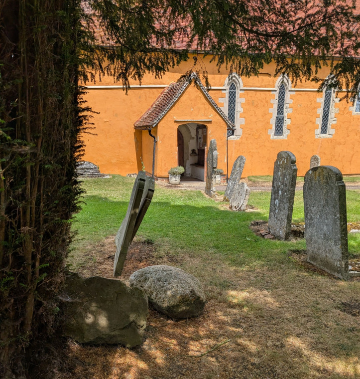 Tilty Sarsen and Puddingstone Boulders in Churchyard 5 Copyright: William George 17 June 2025