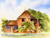 Little Wakering Hall Water Colour 1995