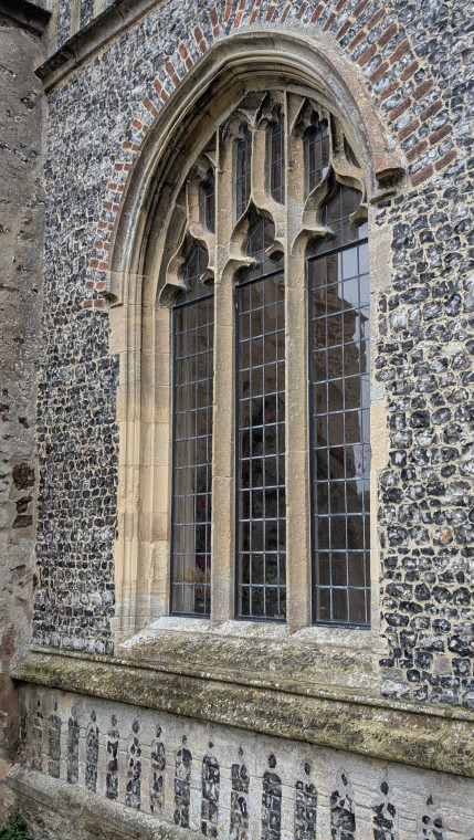 Great Bentley Church Window Flint and Tile 15 November 2025 Copyright: William George