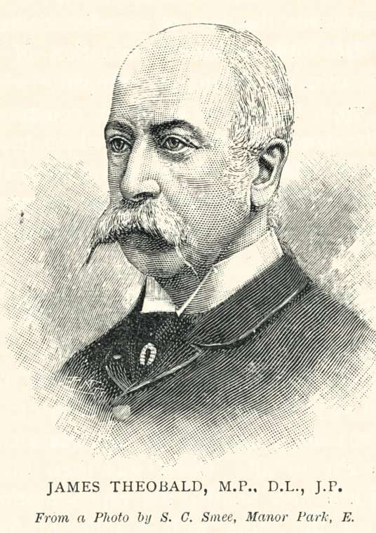 James Theobald MP Portrait 1829 to 1894 Essex Review 1894 Copyright: Essex Review 1894