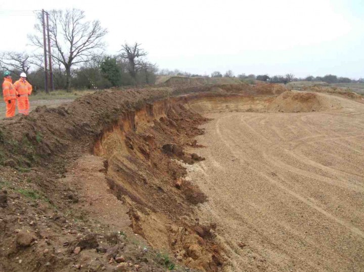 Sunnymead Farm Gravel Cliff during restoration in 2012 Copyright: Matthew Wood