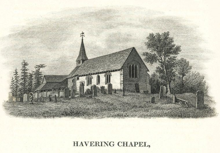 Havering Church Ogborne 1817 Copyright: Elizabeth Ogborne History of Essex 1817