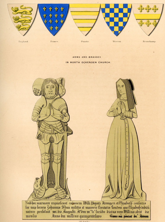 North Ockendon Brass Suckling 1845 Copyright: Alfred Suckling Essex Antiquities 1845