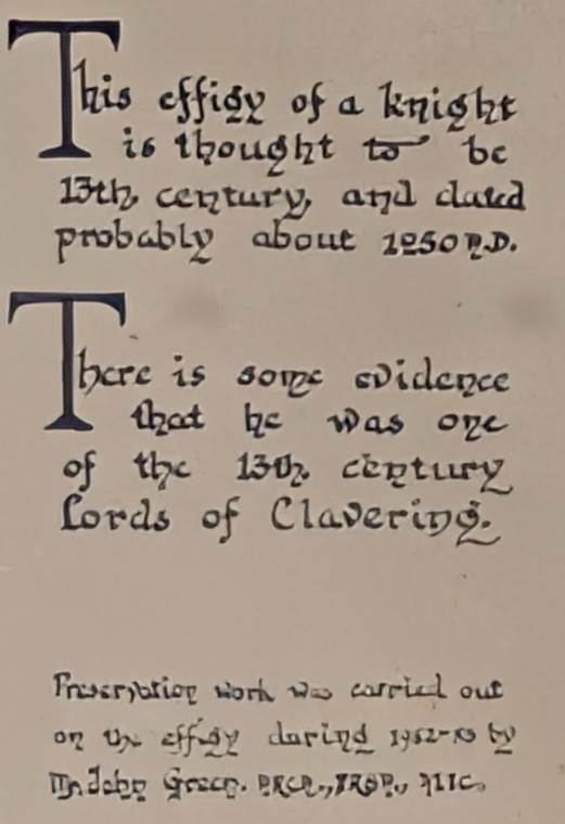 Clavering Church Knight Text 5 August 2025 Copyright: William George