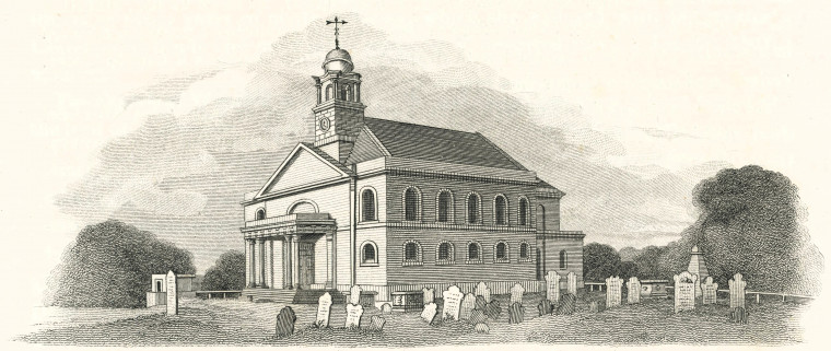 Wanstead Church Ogborne 1817 Copyright: Elizabeth Ogborne History of Essex 1817