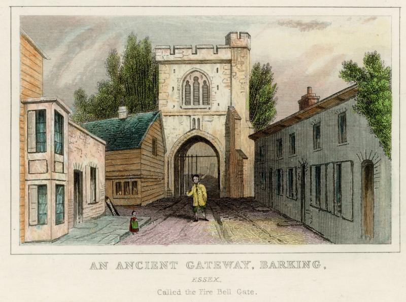 Barking Abbey an Ancient Gateway steel engraving about 1830 Copyright: William George
