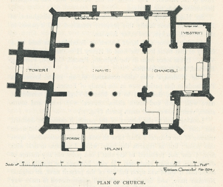Great Baddow Church Plan Essex Review 1894 Copyright: Wykeham Chancellor