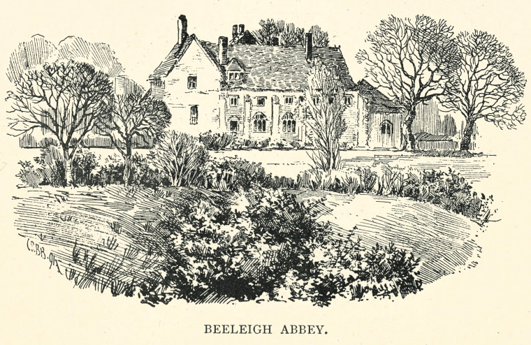 Beeleigh Abbey Sketch Barrett 1892 Copyright: C R B Barrett Essex Highways 1892