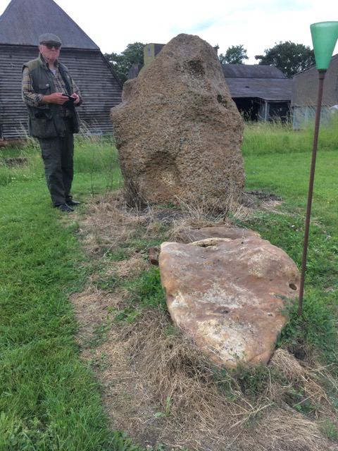 The Pinnock Stone and adjacent sarsen stones Copyright: Gerald Lucy