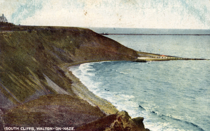 Walton on Naze South Cliffs post card sent 3rd August 1928 Copyright: William George