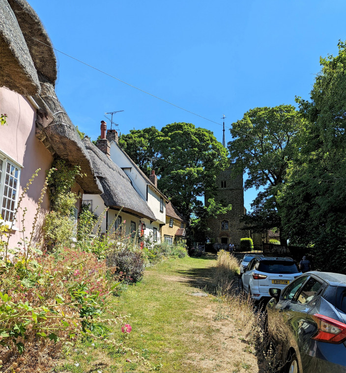 Wendens Ambo Cottages and Church 7 August 2022 Copyright: William George