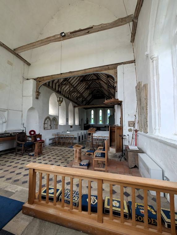 Tilty Church Interior looking west 17 June 2025 Copyright: William George