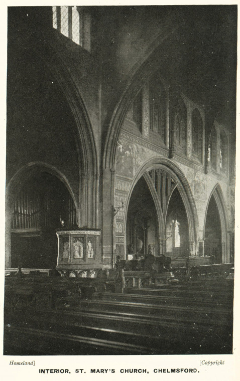 Chelmsford St Mary Church Interior 1908 Homeland Copyright: Homeland Chelmsford 1908